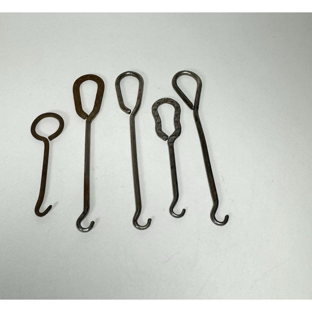 Lot Of 5 Antique Metal Button Hooks Shoes Spats Americana Folk Decor